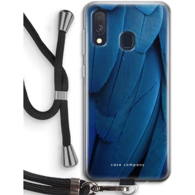 Afbeelding van Case Company® hoesje met Koord geschikt voor Samsung Galaxy A40 Pauw Telefoonhoesje Zwart Bescherming aan alle Kanten en Over de Schermrand