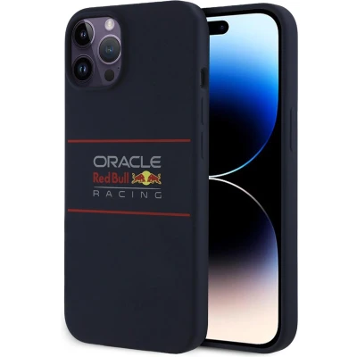 Afbeelding van Red Bull Racing Silicone Oversize Horizontal Logo Back Cover hoesje met MagSafe voor Apple iPhone 14 Pro Donkerblauw