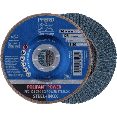 Afbeelding van PFERD 67788126 PFC 125 Z 80 SG POWER STEELOX Lamellenschijf Diameter mm Boordiameter 22.23 RVS, Staal 10 stuk(s)