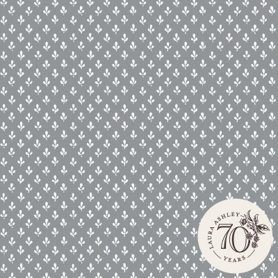 Afbeelding van Laura Ashley Vliesbehang Trefoil Slate Grey Grijs