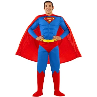 Afbeelding van FUNIDELIA Superman Kostuum voor Mannen Man of Steel Maat: L Blauw