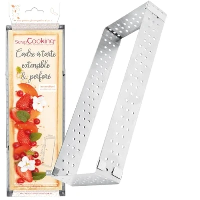 Image de Cadre à tarte rectangulaire extensible en inox 22/42 cm ScrapCooking