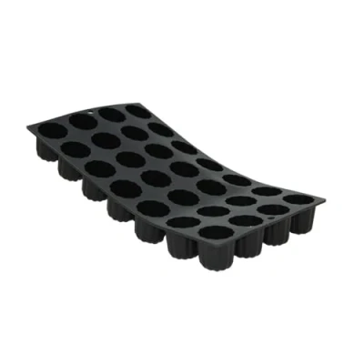 Afbeelding van De Buyer Plaat van 28 mini gecaneleerde MOUL&#039;FLEX siliconen 17,5 x 30 cm , zwart
