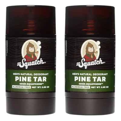Afbeelding van Dr. Squatch Set van 2 natuurlijke deodorants voor heren, dennenteer, deodorant, squatching zonder aluminium (75,1 g, stuks)