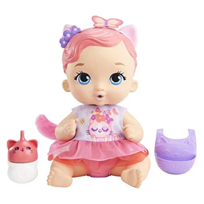 Afbeelding van My Garden Baby Babypop, kittens, drinkt en plast (30 cm) accessoires, met herbruikbare luier, slabbetje fles, speelgoed voor kinderen, vanaf 3 jaar, HHL21