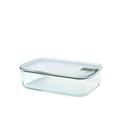 Image de Mepal Boîte de conservation alimentaire en verre EasyClip rangement avec couvercle et fermeture à pression Convient pour le micro ondes, four congélateur 1500 ml Nordic sage