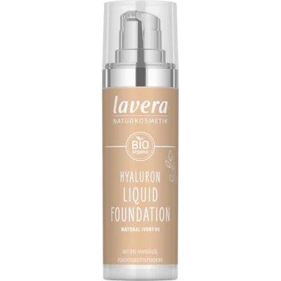 Afbeelding van lavera Hyaluron Liquid Foundation Natural Ivory 01 Fonds de teint Cosmétiques naturels végan sans silicones Acide hyaluronique naturel 30ml