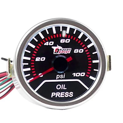 Afbeelding van E Support 2&quot; 52mm Universele Olie Drukmeter voor Auto Gerookte Tint Len Pers Gauge LED Licht Indicator Instrument