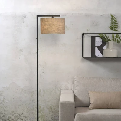 Afbeelding van it&#039;s about RoMi Vloerlamp Boston Zwart/Taupe 30x32x160cm Bohemian,Scandinavisch Staande lampen voor Woonkamer Slaapkamer
