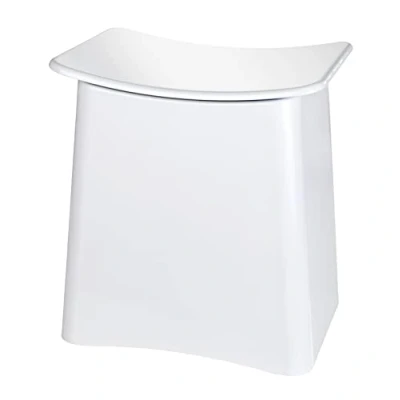 Afbeelding van WENKO Wasmand en Badkruk Wing Wit Badkamerkruk