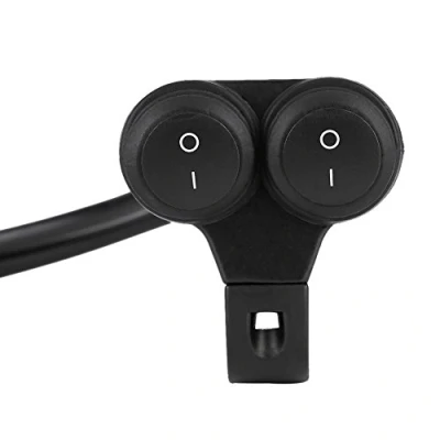 Afbeelding van Keenso Motorfietsschakelaar, universele aan/uit schakelaar, 22 mm, mistlampen, dubbele bedieningsknop (B)