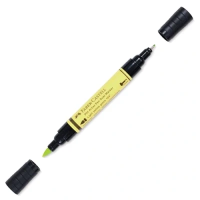 Afbeelding van Faber Castell tekenstift Pitt Artist Pen duo marker 104 licht geel glanzend FC 162104