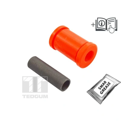 Afbeelding van TEDGUM 00467868 Draagarmrubbers Met vetkap, montagehandleiding Voor, Vooras onderaan, Aan beide zijden PU (Polyurethaan) NISSAN: TERRANO 2