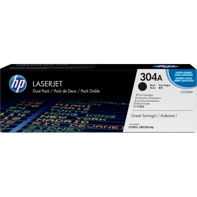 Afbeelding van HP 304A (CC530AD) Toner Zwart Voordeelbundel 2 pack
