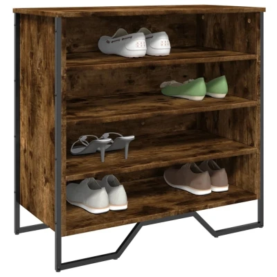 Afbeelding van Schoenenkast 80x38x78 cm bewerkt hout gerookt eikenkleurig