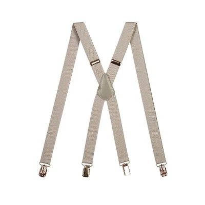 Afbeelding van Olata Dunne, verstelbare bretels met X klemmen metalen klemmen, 2,5 cm, Lichtgrijs