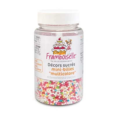 Image de Framboiselle Pots Décors Sucré Mini Billes Multicolores 80 g