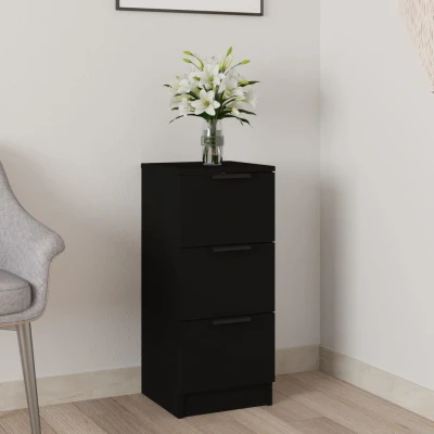 Afbeelding van Dressoir 30x30x70 cm bewerkt hout zwart