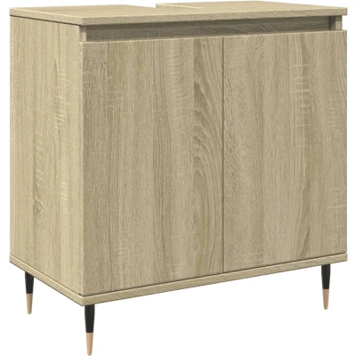 Afbeelding van Badkamerkast 58x33x60 cm bewerkt hout sonoma eikenkleurig