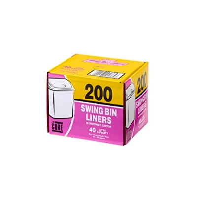 Afbeelding van LE CUBE 480 RY01765 Vuilniszakken met een inhoud van 40 l, voor kantel en huishoudelijk afval, ideaal grote ruimtes, 200 stuks