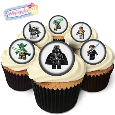 Afbeelding van Holly Cupcakes 24 Edible Pre Cut Wafer Ronde Cake Toppers: 6 figuren geïnspireerd door &#039;Starwars&#039;