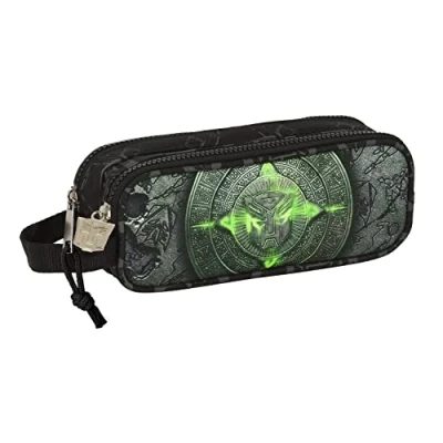 Afbeelding van Pennenetui met 2 vakken Transformers Zwart 21 x 8 6 cm