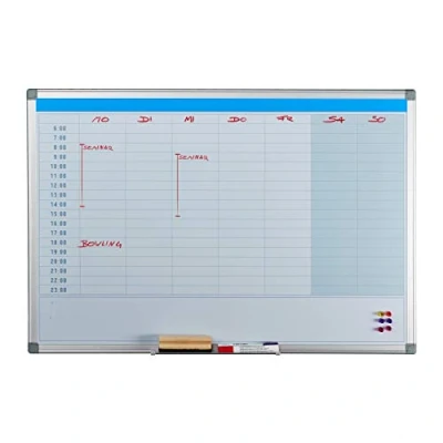Afbeelding van Relaxdays whiteboard planner magneetbord planbord memobord magnetisch 60 x 90 cm dagplanner