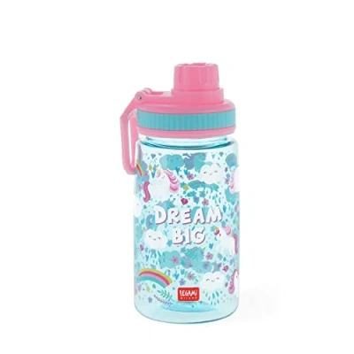 Afbeelding van Legami Drinkfles voor kinderen, licht, luchtdicht, BPA vrij, 400 ml, eenhoorn thema