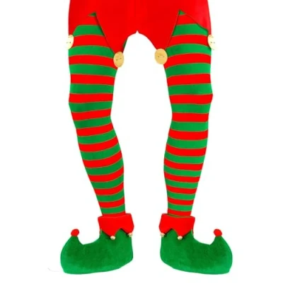 Afbeelding van Widmann Herenpanty, gestreept, 70 denier, groen, rood, elf, kerstman