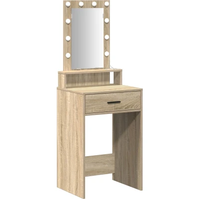 Afbeelding van vidaXL Sonoma eiken Spaanplaat 50 x 41 140 cm Spiegel Kaptafel