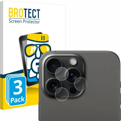 Afbeelding van BROTECT Screenprotector voor Apple iPhone 15 Pro Max (ALLEEN Camera Lens) Folie Beschermfolie Beschermglas transparant (3 Stuks)