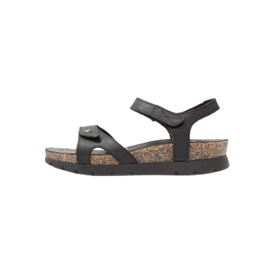 Afbeelding van Panama Jack Sulia Basics Sandalen met plateauzool, Dames, Maat: 36, Black Leer
