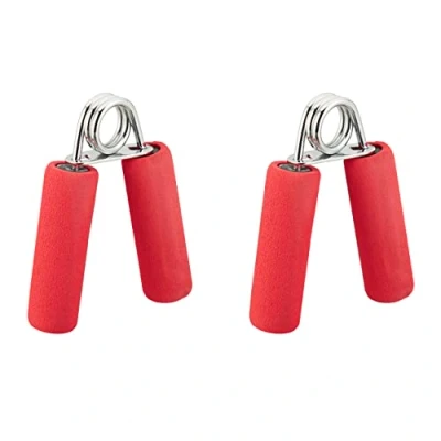 Afbeelding van Relaxdays knijphalter set van 2 stuks handknijper handtraining handtrainer 40 kg rood