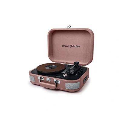 Afbeelding van Muse MT 201BTP Bluetooth kofferplatenspeler met encoding functie, roze