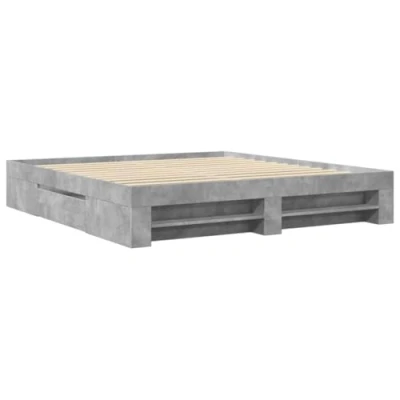 Afbeelding van vidaXL Bedframe bewerkt hout betongrijs 180x200 cm