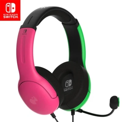 Image de Casque gaming Pdp LVL40 Nintendo Switch Rose et vert