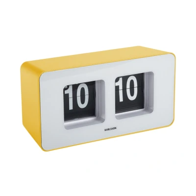 Afbeelding van Karlsson Wand/Tafelklok Funky Flip Heldergeel