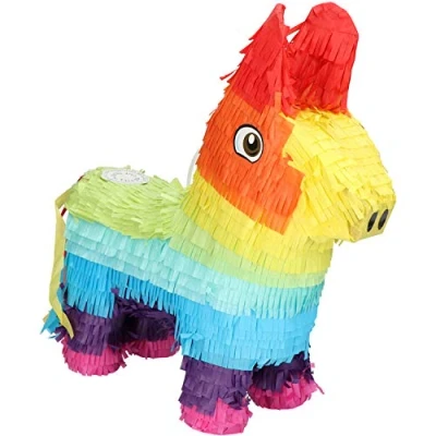 Afbeelding van Folat Pinata Donkey Rainbow Bday 35 x 39 cm 65835 meerkleurig