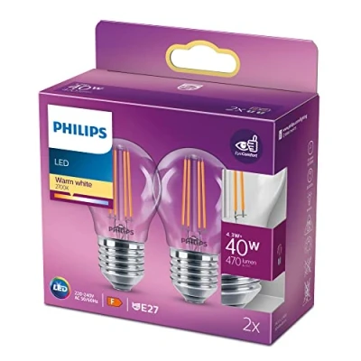 Afbeelding van Philips Kaarslamp en kogellamp Mini globe LED 4,3 W Warm wit