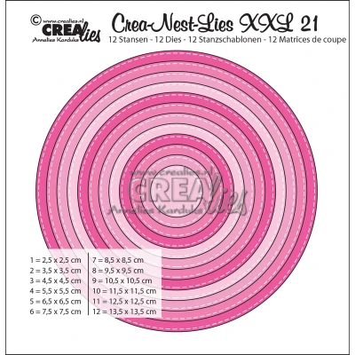Afbeelding van Crealies Crea nest dies XXL no. 21 stans rond basis CLNestXXL21 / 2,5 cm 13,5