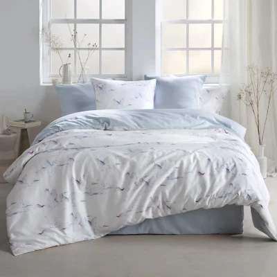 Afbeelding van De Witte Lietaer Dekbedovertrek Katoen Satijn Ave Eenpersoons 140 x 200/220 cm Wit