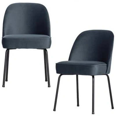 Afbeelding van BePureHome Vogue Eetkamerstoel Fluweel Teal Set van 2