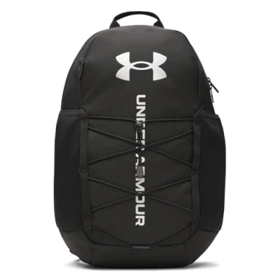 Image de Under Armour Hustle Sport 6.0 Sac à dos Noir/noir/argenté métallisé OSFM, Noir/argenté métallisé, taille unique