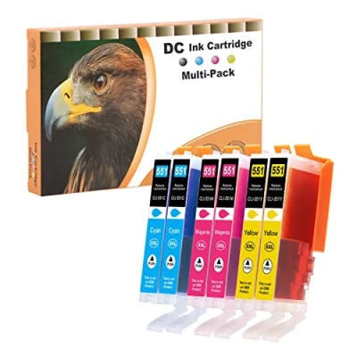 Afbeelding van D&amp;C 6 x inktcartridges geschikt voor Canon PGI 550 XL, CLI 551 Pixma MG6650 MG7100 MG7150 MG7550 iP7200 iP7250 MG5400 Series MG5450 MG5550 MG5650 MX7255 MX920 iP8750 iX6850