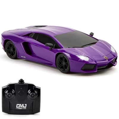 Afbeelding van CMJ RC CARS Lamborghini LP700 4 officieel gelicentieerde op afstand bestuurbare auto 1:24 schaal 2,4 GHz werklamp super speelgoed voor kinderen paars