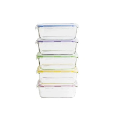 Afbeelding van Pebbly Vershoudboxenset, 5 stuks, Glas, 0.85 L
