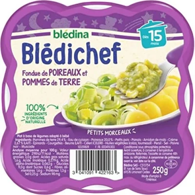 Afbeelding van Bledina Blédichef fondue van prei en aardappelen, vanaf 15 maanden, 250 g