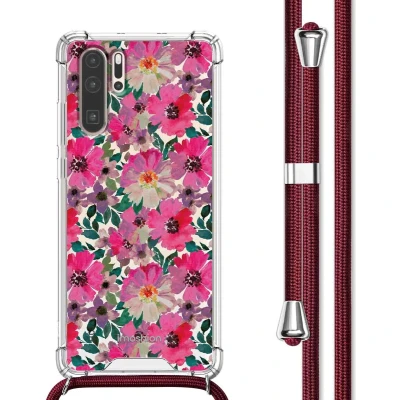 Afbeelding van iMoshion Hoesje Geschikt voor Huawei P30 Pro met Koord Design Meerkleurig / Flower Water