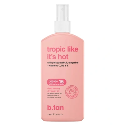 Afbeelding van b.tan Tropic Like It&#039;s Hot Dry Spray Oil Sunscreen SPF 15 (U) 236 ml