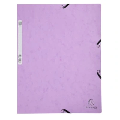 Afbeelding van Elastomap Exacompta Aquarel A4 3 kleppen 400gr glanskarton lila 5 stuks